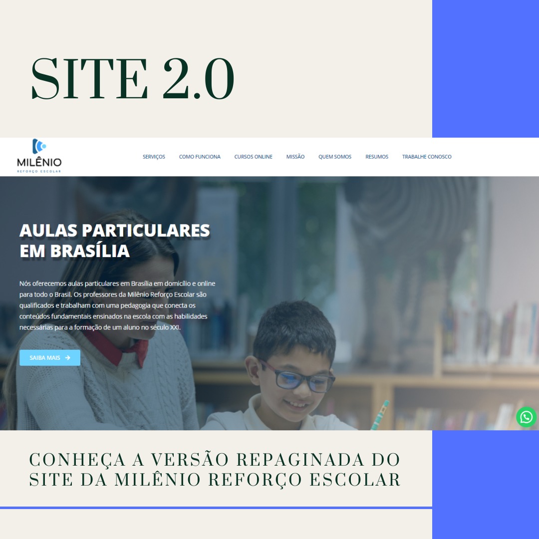 Site 2 0 Nova Página Reformada Da Milênio Reforço Escolar